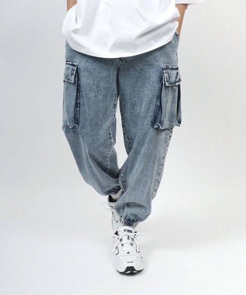 ANPAS(アンパス)の「Stretch Denim&Twill Cargo Jogger Pants/ストレッチ デニム/ツイル カーゴパンツ ジョガーパンツ(カーゴパンツ・メンズ・ブラック/カーキ/ブラック系その他/ベージュ/ブルー系その他・M/L/LL)」の21枚目の写真