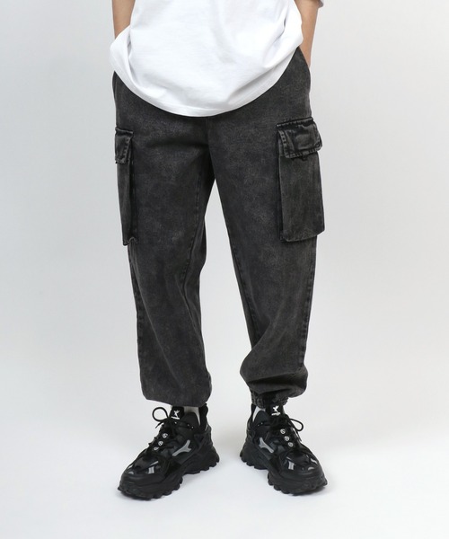 ANPAS(アンパス)の「Stretch Denim&Twill Cargo Jogger Pants/ストレッチ デニム/ツイル カーゴパンツ ジョガーパンツ(カーゴパンツ・メンズ・ブラック/カーキ/ブラック系その他/ベージュ/ブルー系その他・M/L/LL)」の14枚目の写真
