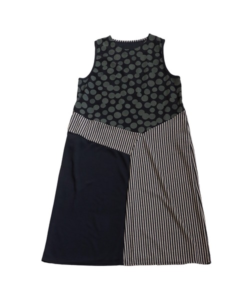 antiqua(アンティカ)の「柄切り替えワンピース(ワンピース・レディース・ブルー/ブラック・ONESIZE)」の19枚目の写真