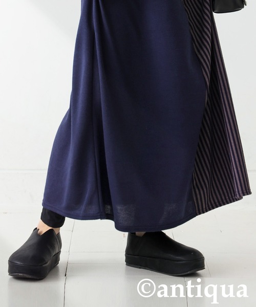 antiqua(アンティカ)の「柄切り替えワンピース(ワンピース・レディース・ブルー/ブラック・ONESIZE)」の15枚目の写真
