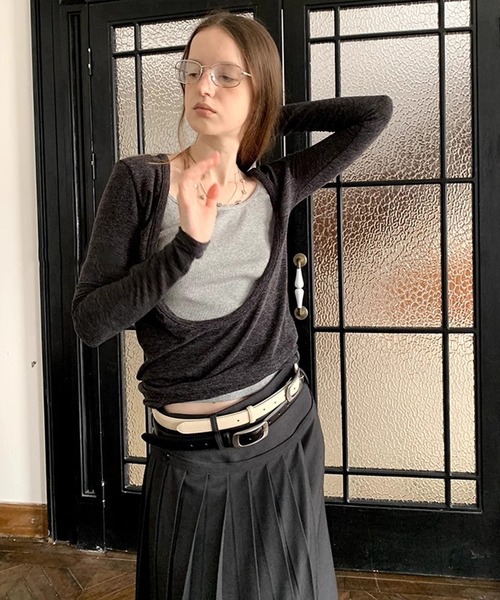 LONSLAN（ロンスラン）の「Uネックロングスリーブトップス　LON25s002（Tシャツ/カットソー・レディース・ブラック・M/S）」の13枚目の写真
