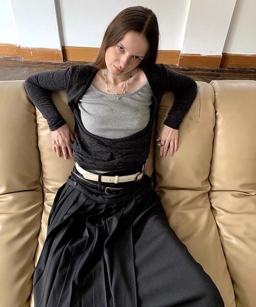 LONSLAN（ロンスラン）の「Uネックロングスリーブトップス　LON25s002（Tシャツ/カットソー・レディース・ブラック・M/S）」の19枚目の写真