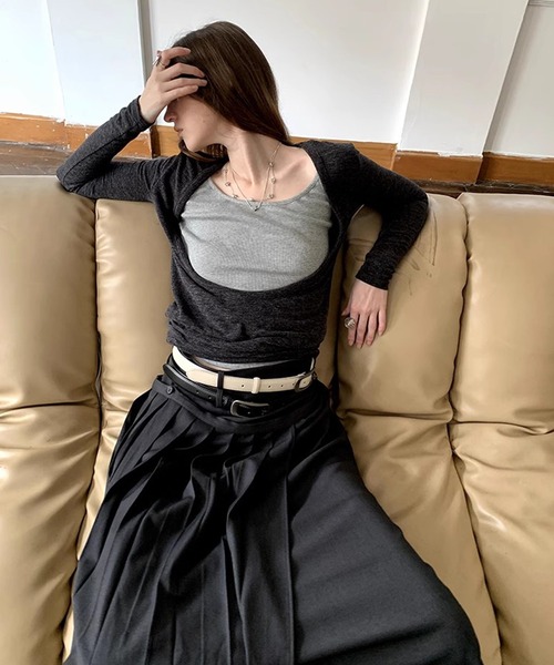LONSLAN（ロンスラン）の「Uネックロングスリーブトップス　LON25s002（Tシャツ/カットソー・レディース・ブラック・M/S）」の22枚目の写真