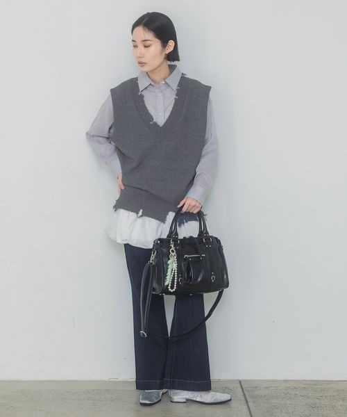 JEANASIS(ジーナシス)の「リブスクエアフラットシューズ/313649(パンプス・レディース・ブラック/シルバー・MEDIUM/LARGE)」の15枚目の写真