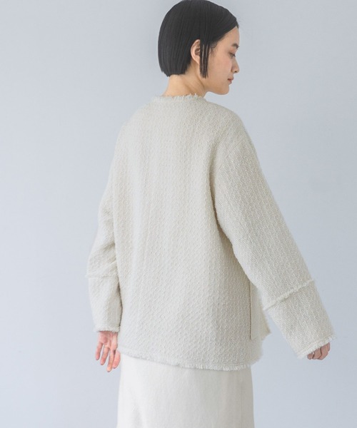 A part by（アパートバイ）の「ツイードノーカラージャケット（ノーカラージャケット・レディース・ブラック系その他2/ブラック/アイボリー・FREE）」の11枚目の写真