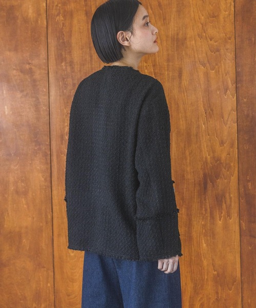 A part by（アパートバイ）の「ツイードノーカラージャケット（ノーカラージャケット・レディース・ブラック系その他2/ブラック/アイボリー・FREE）」の21枚目の写真