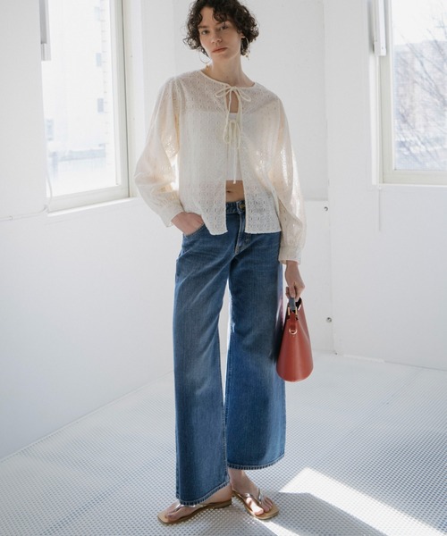 Doux archives（ドゥアルシーヴ）の「カットレース2wayブラウス（シャツ/ブラウス・レディース・アイボリー/ブラック・FREE）」の8枚目の写真