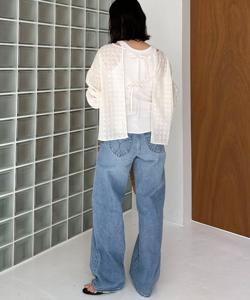 Doux archives（ドゥアルシーヴ）の「カットレース2wayブラウス（シャツ/ブラウス・レディース・アイボリー/ブラック・FREE）」の17枚目の写真