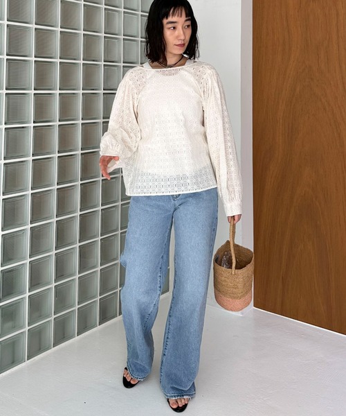 Doux archives（ドゥアルシーヴ）の「カットレース2wayブラウス（シャツ/ブラウス・レディース・アイボリー/ブラック・FREE）」の21枚目の写真