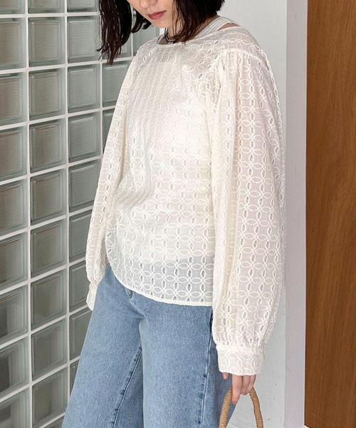 Doux archives（ドゥアルシーヴ）の「カットレース2wayブラウス（シャツ/ブラウス・レディース・アイボリー/ブラック・FREE）」の13枚目の写真