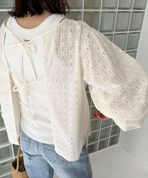 Doux archives（ドゥアルシーヴ）の「カットレース2wayブラウス（シャツ/ブラウス・レディース・アイボリー/ブラック・FREE）」の11枚目の写真