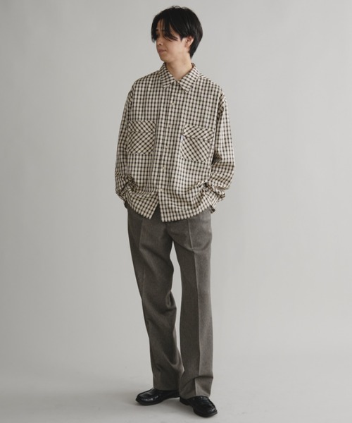 Auntie Rosa（アンティローザ）の「【AMOLE】チェックシャツ（シャツ/ブラウス・メンズ・ベージュ/ブルー・FREE）」の11枚目の写真