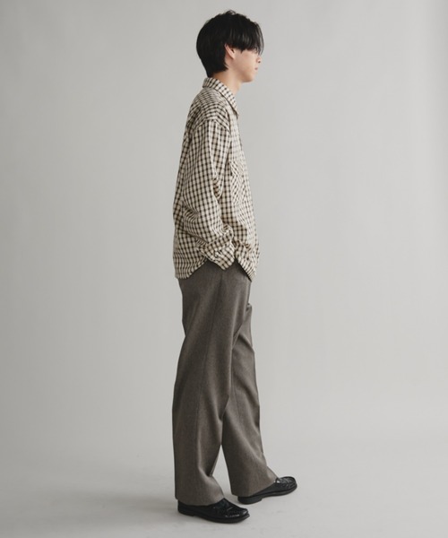 Auntie Rosa（アンティローザ）の「【AMOLE】チェックシャツ（シャツ/ブラウス・メンズ・ベージュ/ブルー・FREE）」の13枚目の写真