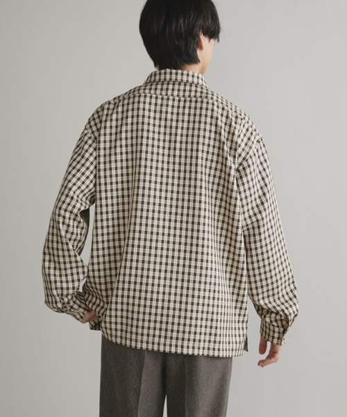 Auntie Rosa（アンティローザ）の「【AMOLE】チェックシャツ（シャツ/ブラウス・メンズ・ベージュ/ブルー・FREE）」の9枚目の写真