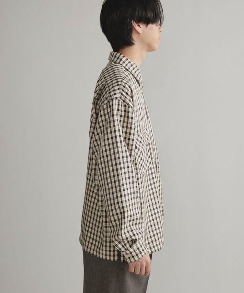 Auntie Rosa（アンティローザ）の「【AMOLE】チェックシャツ（シャツ/ブラウス・メンズ・ベージュ/ブルー・FREE）」の8枚目の写真