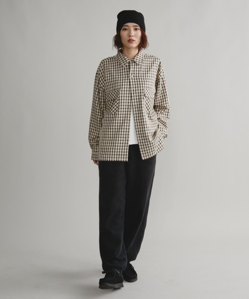 Auntie Rosa（アンティローザ）の「【AMOLE】チェックシャツ（シャツ/ブラウス・メンズ・ベージュ/ブルー・FREE）」の10枚目の写真