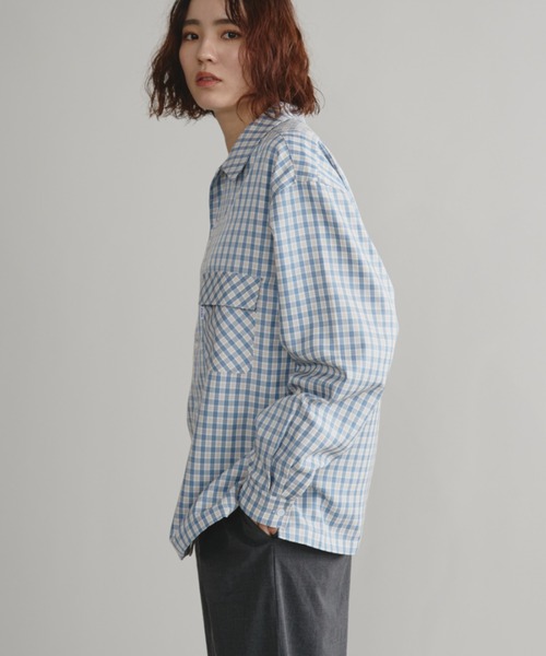 Auntie Rosa（アンティローザ）の「【AMOLE】チェックシャツ（シャツ/ブラウス・メンズ・ベージュ/ブルー・FREE）」の18枚目の写真