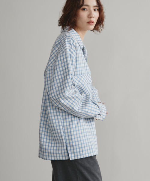 Auntie Rosa（アンティローザ）の「【AMOLE】チェックシャツ（シャツ/ブラウス・メンズ・ベージュ/ブルー・FREE）」の19枚目の写真