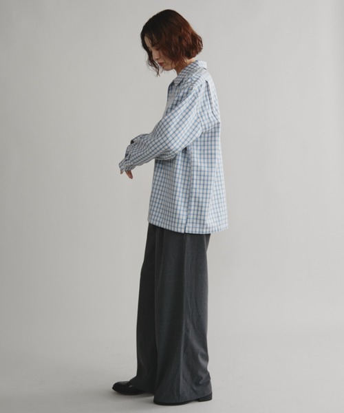 Auntie Rosa（アンティローザ）の「【AMOLE】チェックシャツ（シャツ/ブラウス・メンズ・ベージュ/ブルー・FREE）」の21枚目の写真