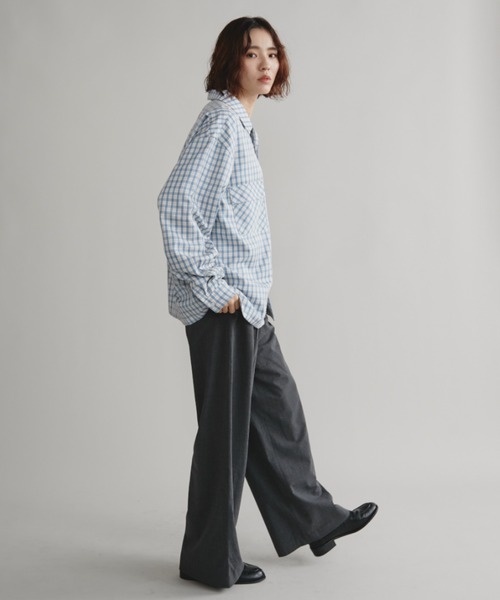 Auntie Rosa（アンティローザ）の「【AMOLE】チェックシャツ（シャツ/ブラウス・メンズ・ベージュ/ブルー・FREE）」の22枚目の写真