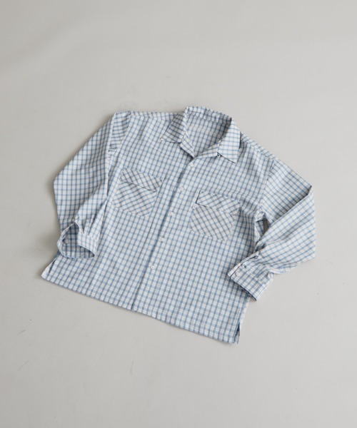 Auntie Rosa（アンティローザ）の「【AMOLE】チェックシャツ（シャツ/ブラウス・メンズ・ベージュ/ブルー・FREE）」の6枚目の写真