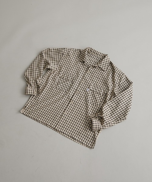 Auntie Rosa（アンティローザ）の「【AMOLE】チェックシャツ（シャツ/ブラウス・メンズ・ベージュ/ブルー・FREE）」の5枚目の写真