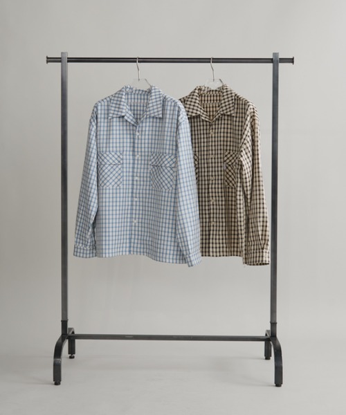 Auntie Rosa（アンティローザ）の「【AMOLE】チェックシャツ（シャツ/ブラウス・メンズ・ベージュ/ブルー・FREE）」の4枚目の写真