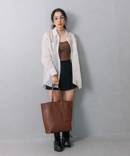 Beau're（ヴュレ）の「BEAURE ヴュレ パスケース付き A4 トート（トートバッグ・レディース・ペールイエロー/ブラック/ベージュ/シルバー/ブラウン・FREE）」の16枚目の写真