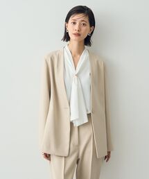 YECCA VECCA イェッカ ヴェッカ マスタードカーキテーラードジャケット イェッカ ヴェッカ YECCA VECCA ツイードテーラードジャケット