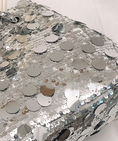 Futier land（フューティアランド）の「２wayスパンコール巾着バッグ（ハンドバッグ・レディース・シルバー/ブラック・FREE）」の15枚目の写真