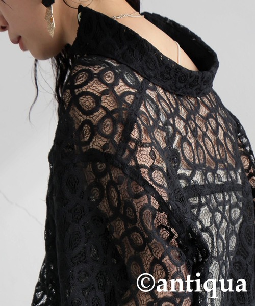 antiqua(アンティカ)の「レースシャツ(シャツ/ブラウス・レディース・ブラック/オフホワイト・ONESIZE)」の8枚目の写真