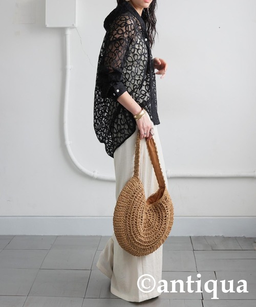 antiqua(アンティカ)の「レースシャツ(シャツ/ブラウス・レディース・ブラック/オフホワイト・ONESIZE)」の10枚目の写真