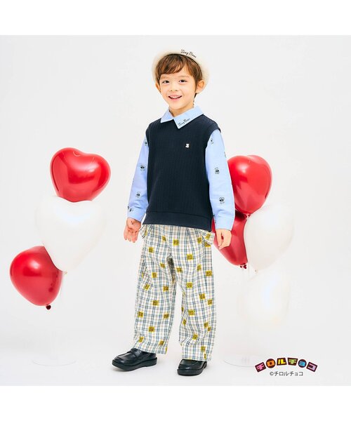 apres les cours(アプレレクール)の「tiny bear 耳付きサーモベレー帽(ハンチング/ベレー帽・キッズ・アイボリー/レッド・50/54)」の3枚目の写真