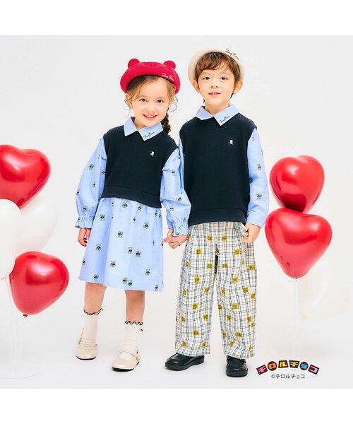 apres les cours(アプレレクール)の「tiny bear 耳付きサーモベレー帽(ハンチング/ベレー帽・キッズ・アイボリー/レッド・50/54)」の6枚目の写真