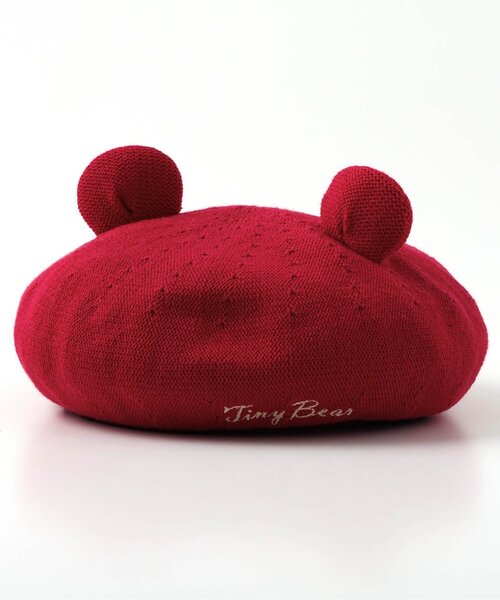 apres les cours(アプレレクール)の「tiny bear 耳付きサーモベレー帽(ハンチング/ベレー帽・キッズ・アイボリー/レッド・50/54)」の11枚目の写真