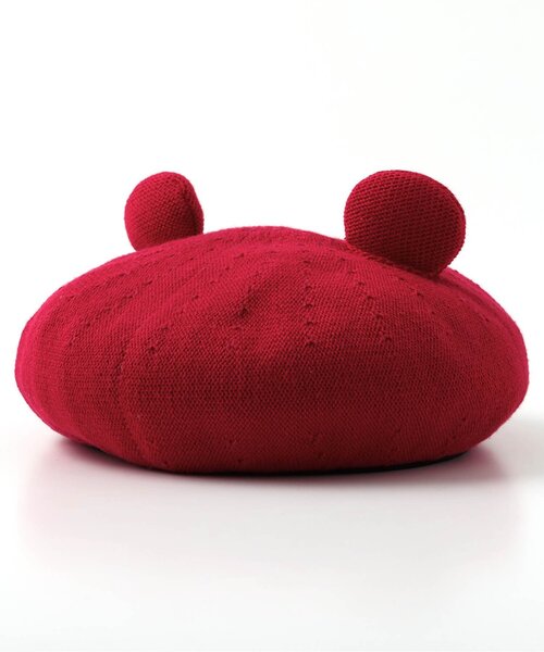 apres les cours(アプレレクール)の「tiny bear 耳付きサーモベレー帽(ハンチング/ベレー帽・キッズ・アイボリー/レッド・50/54)」の13枚目の写真