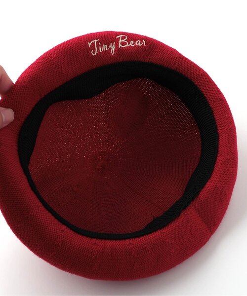 apres les cours(アプレレクール)の「tiny bear 耳付きサーモベレー帽(ハンチング/ベレー帽・キッズ・アイボリー/レッド・50/54)」の15枚目の写真