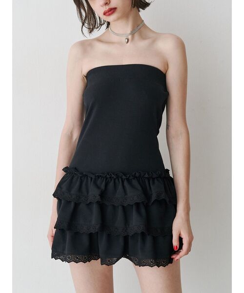 jouetie（ジュエティ）の「ボレロセットフリルベアミニワンピース（ワンピース・レディース・グレー/ブルー/ブラック・MEDIUM）」の5枚目の写真