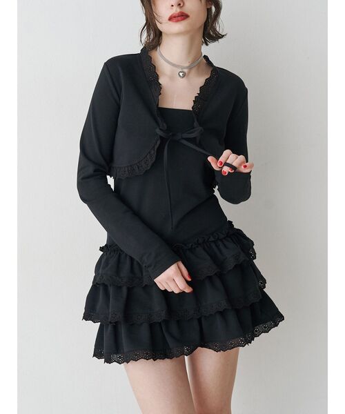 jouetie（ジュエティ）の「ボレロセットフリルベアミニワンピース（ワンピース・レディース・グレー/ブルー/ブラック・MEDIUM）」の9枚目の写真