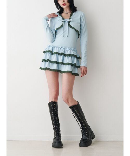 jouetie（ジュエティ）の「ボレロセットフリルベアミニワンピース（ワンピース・レディース・グレー/ブルー/ブラック・MEDIUM）」の17枚目の写真