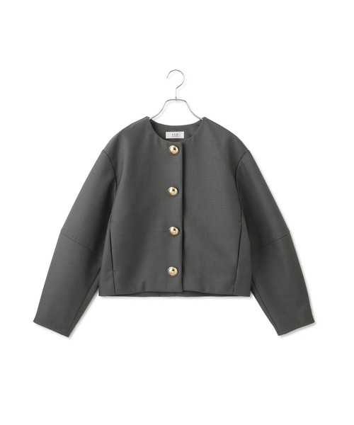 ADAM ET ROPE'（アダムエロペ）の「【WEB限定】・【オケージョン】ノーカラーボンディングジャケット（ノーカラージャケット・レディース・ブラック/チャコールグレー/ベージュ・FREE）」の22枚目の写真