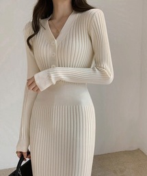 タイトニットワンピース ロングワンピース