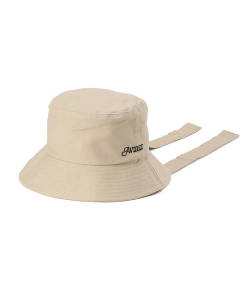 AVIREX（アヴィレックス）の「《直営店限定》DETACHABLE RIBBON HAT/デタッチャブルリボンハット（ハット・レディース・ブラック/ベージュ・F）」の5枚目の写真
