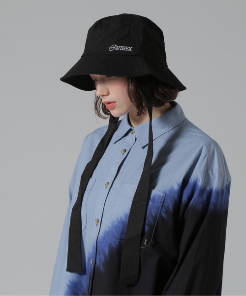 AVIREX（アヴィレックス）の「《直営店限定》DETACHABLE RIBBON HAT/デタッチャブルリボンハット（ハット・レディース・ブラック/ベージュ・F）」の3枚目の写真
