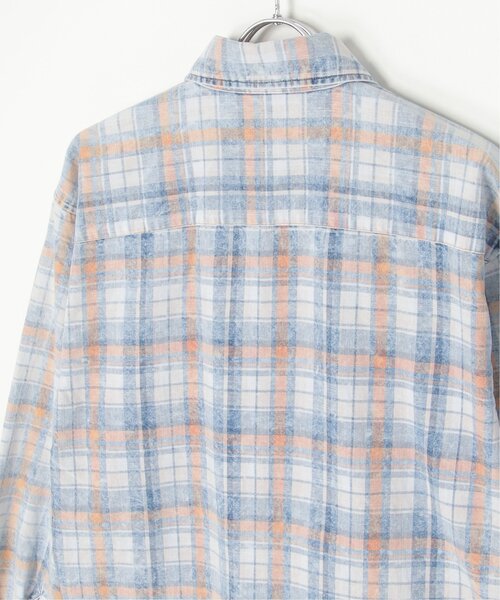 POWER TO THE PEOPLE(パワートゥーザピープル)の「インディゴチェックOVERシャツ(シャツ/ブラウス・メンズ・ブルー/ネイビー/レッド・M/L/LL)」の6枚目の写真