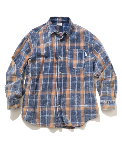 POWER TO THE PEOPLE(パワートゥーザピープル)の「インディゴチェックOVERシャツ(シャツ/ブラウス・メンズ・ブルー/ネイビー/レッド・M/L/LL)」の1枚目の写真