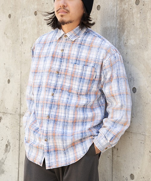 POWER TO THE PEOPLE(パワートゥーザピープル)の「インディゴチェックOVERシャツ(シャツ/ブラウス・メンズ・ブルー/ネイビー/レッド・M/L/LL)」の13枚目の写真