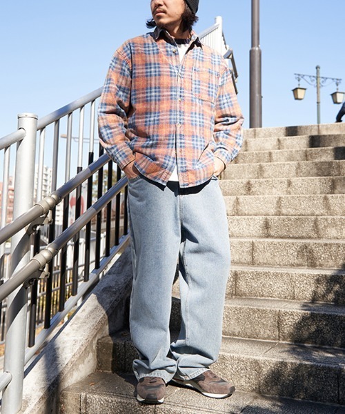 POWER TO THE PEOPLE(パワートゥーザピープル)の「インディゴチェックOVERシャツ(シャツ/ブラウス・メンズ・ブルー/ネイビー/レッド・M/L/LL)」の18枚目の写真