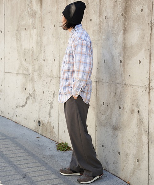 POWER TO THE PEOPLE(パワートゥーザピープル)の「インディゴチェックOVERシャツ(シャツ/ブラウス・メンズ・ブルー/ネイビー/レッド・M/L/LL)」の15枚目の写真