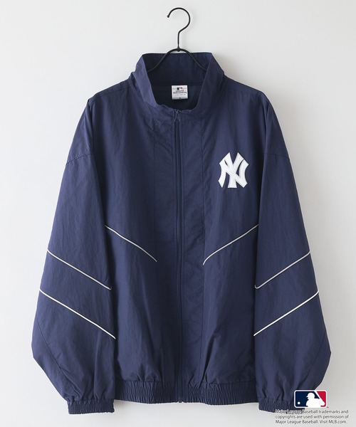 MLB☆NEW YORK YANKEES☆ベースボールジャケット ネイビー L セール】【MLB/メジャーリーグベースボール】ツイルワッペン